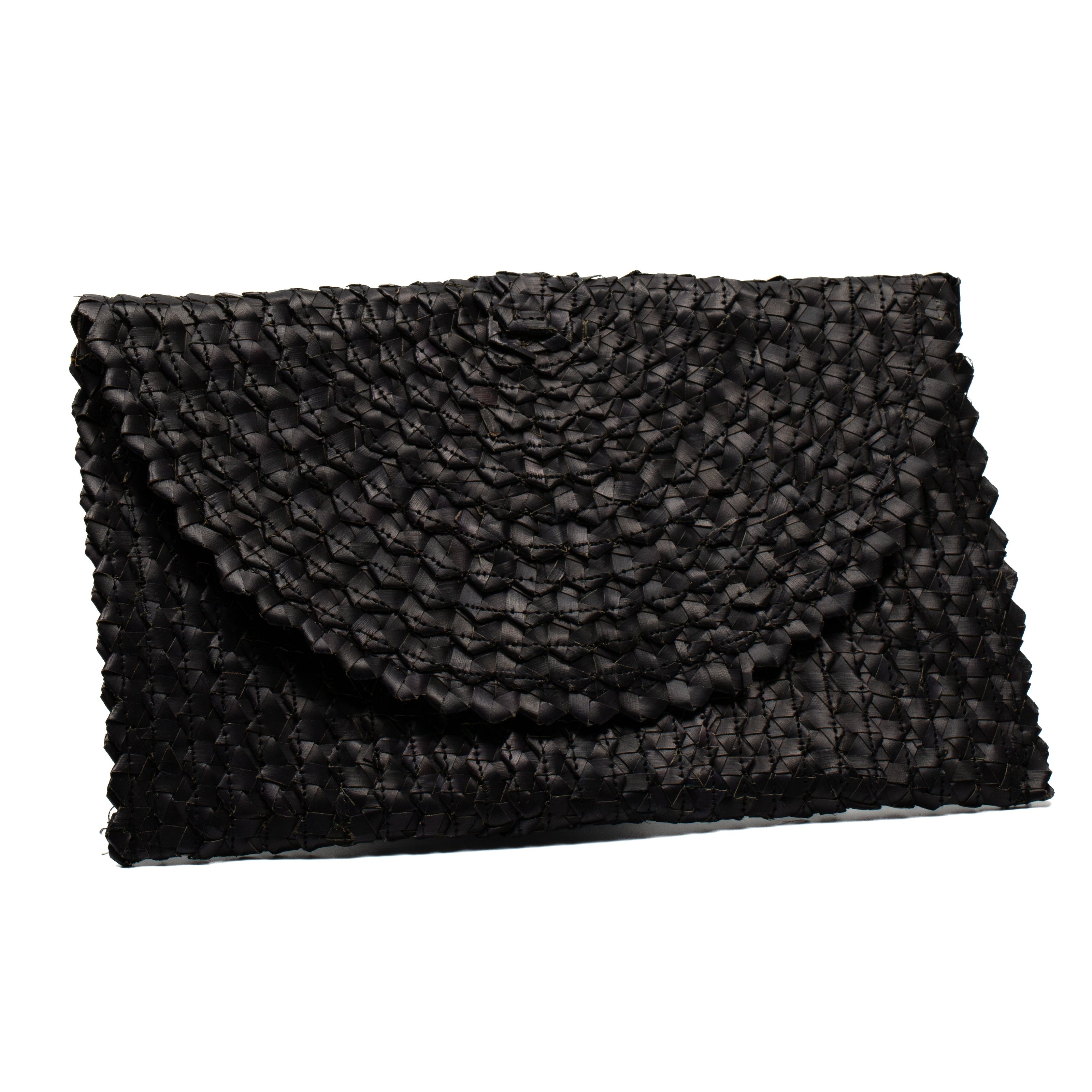 Pandan Leaf Clutch Purse - Black