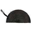 Pandan Leaf Half Moon Clutch Purse - Black