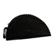 Pandan Leaf Half Moon Clutch Purse - Black