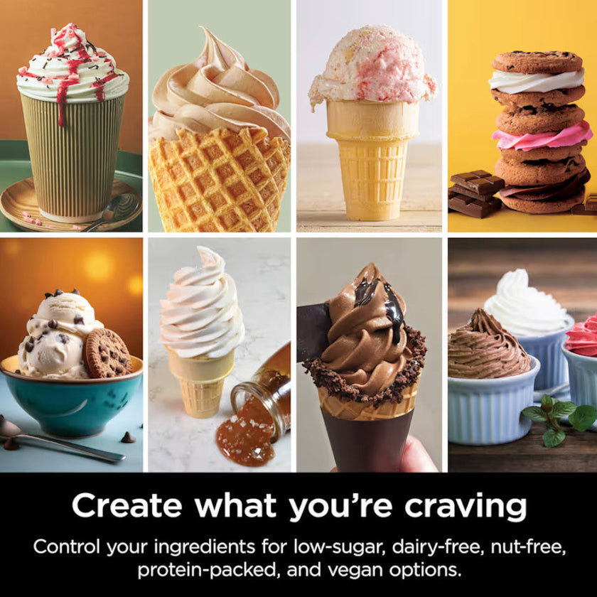 NINJA NC701 Swirl by CREAMi Soft Serve & Ice Cream Machine - Factory serviced with Home Essentials warranty