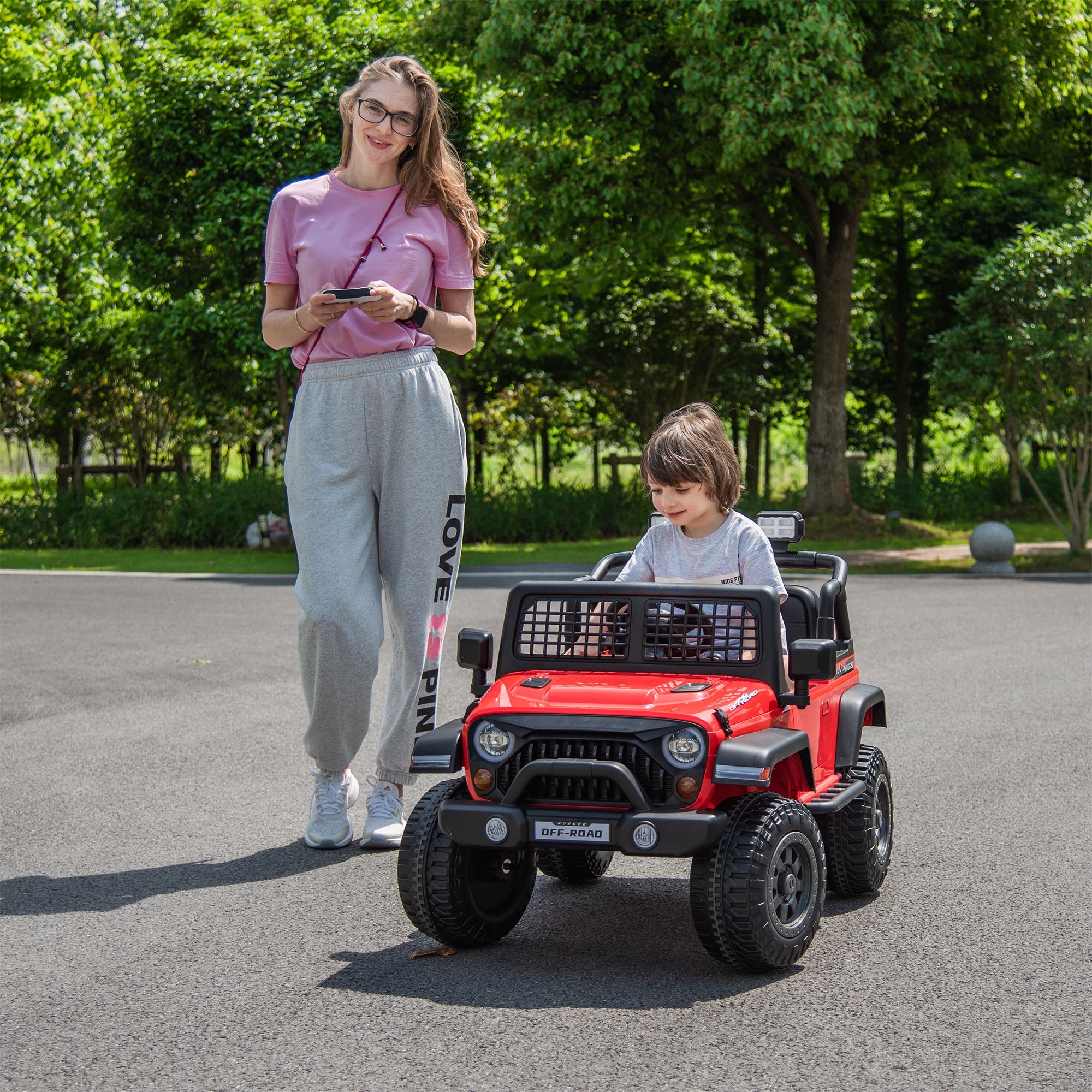 2026 Rugged Jeep Style 12V Kids Ride On Car with Remote Control