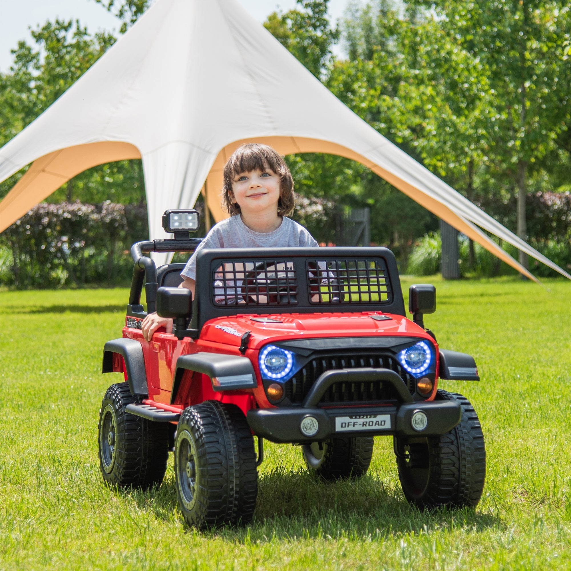 2026 Rugged Jeep Style 12V Kids Ride On Car with Remote Control