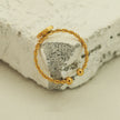NICOLE Gold: Textured Ring with a Four Point Star Centre Piece