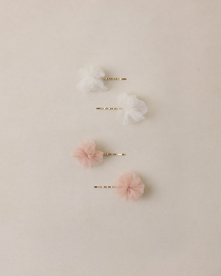 Pom Pom Hair Pins | Pearl & Pink | Noralee