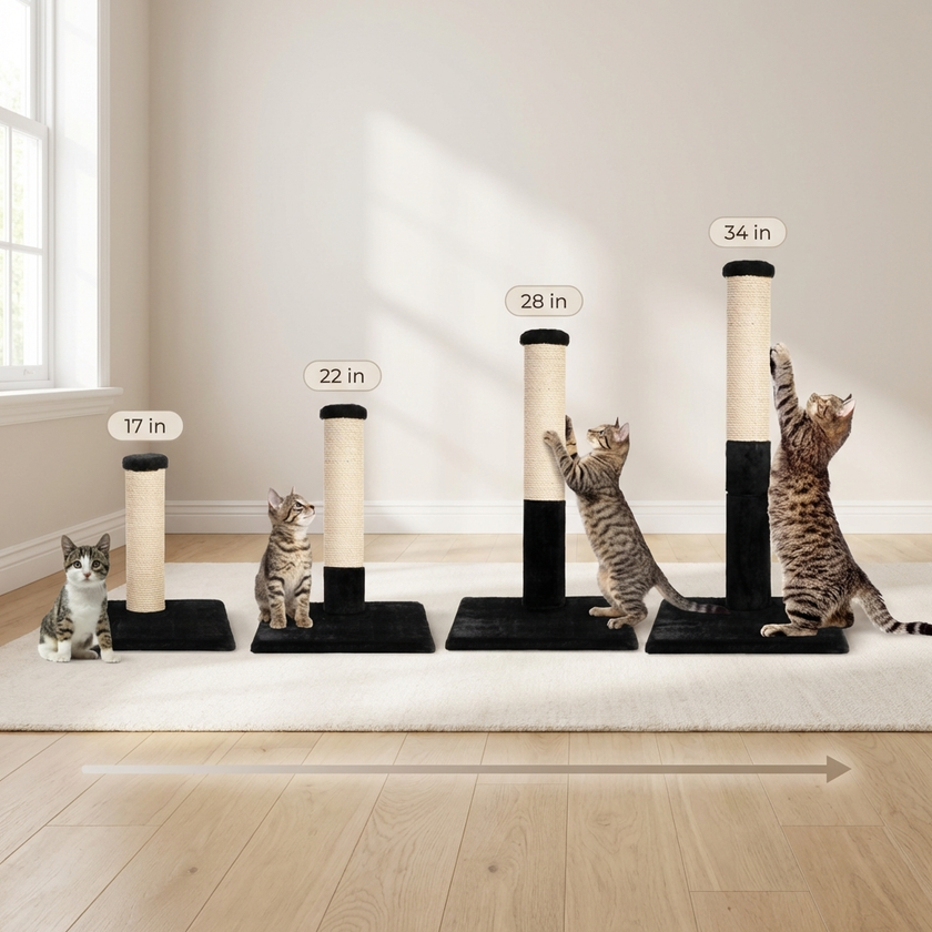 Noba Evolution - 4 in 1 Scratching post - Black Faux Fur