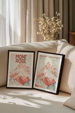 DUO ROSE SUMMIT (2 Oeuvres sur toile étirée)