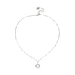 NOMIA Or Blanc (Couleur Argent) : Collier avec pendentif soleil rayonnant en zircone.