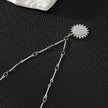 NOMIA Or Blanc (Couleur Argent) : Collier avec pendentif soleil rayonnant en zircone.