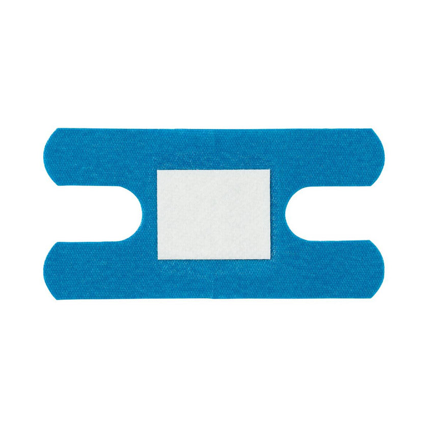 CURAD Flex Fabric Detectable Knuckle Bandage, Blue, 1 1/2