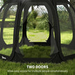 Outsunny 11' x 11.5' Screen Tent, Pop Up Camping Gazebo with Portable Carry Bag and 2 Doors, Black