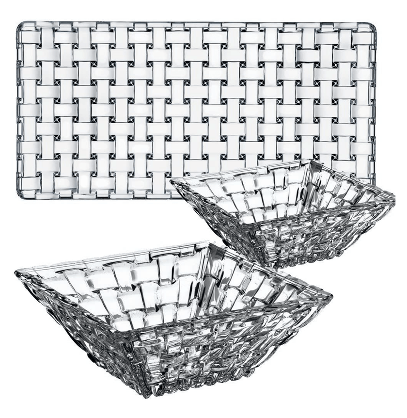 Nachtmann - BOSSA NOVA 1 Rectangular Plate & 2 Square Bowls (Set of 3)