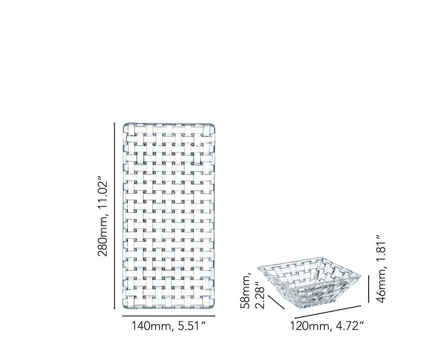 Nachtmann - BOSSA NOVA 1 Rectangular Plate & 2 Square Bowls (Set of 3)