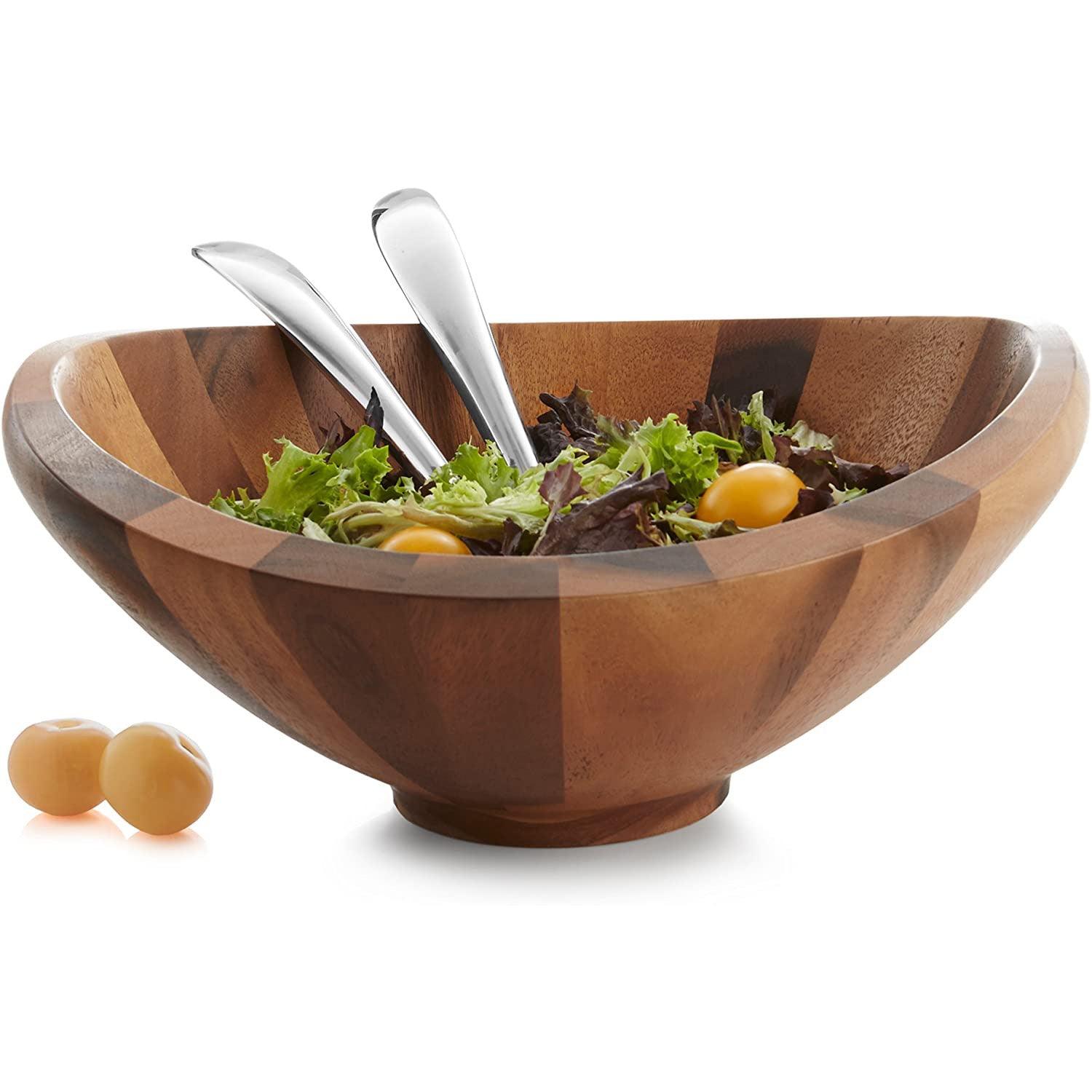 Bol à salade papillon Nambe avec ses ustensiles de service, 35,5 cm (14 pouces)