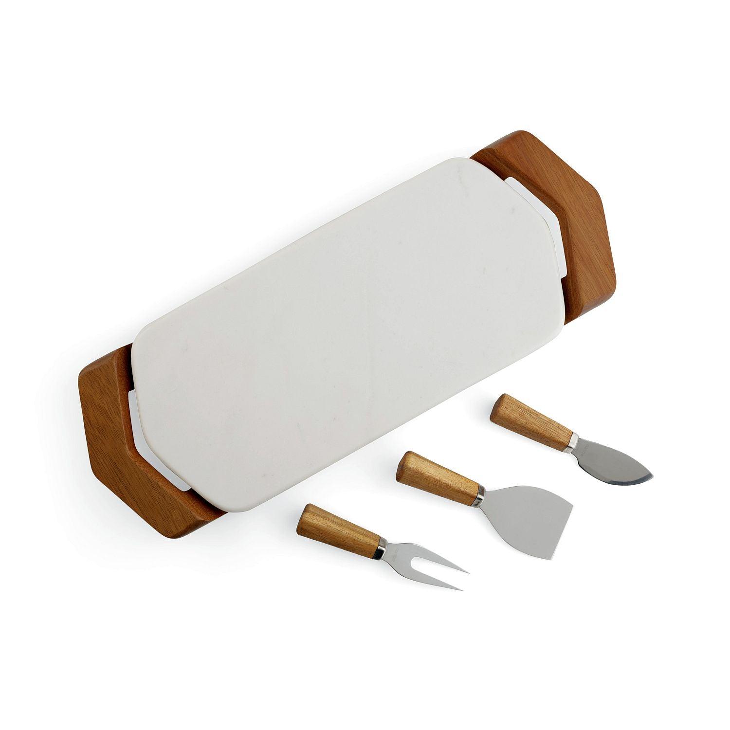 Nambe - Chevron Cheese Traywith Knife | 17 in