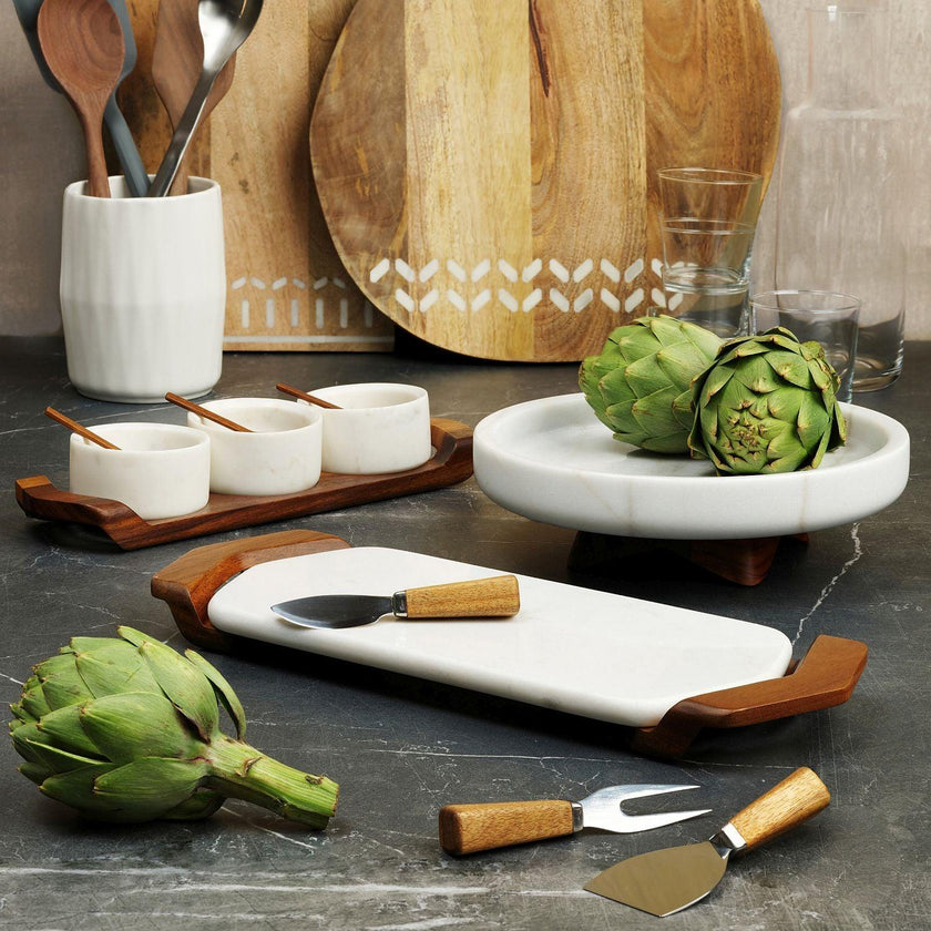 Nambe - Chevron Cheese Traywith Knife | 17 in