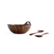Nambe - Saladier en bois portable avec ustensiles de service