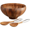 Nambe - Yaro Acacia Wood Salad Bowl With Servers 13