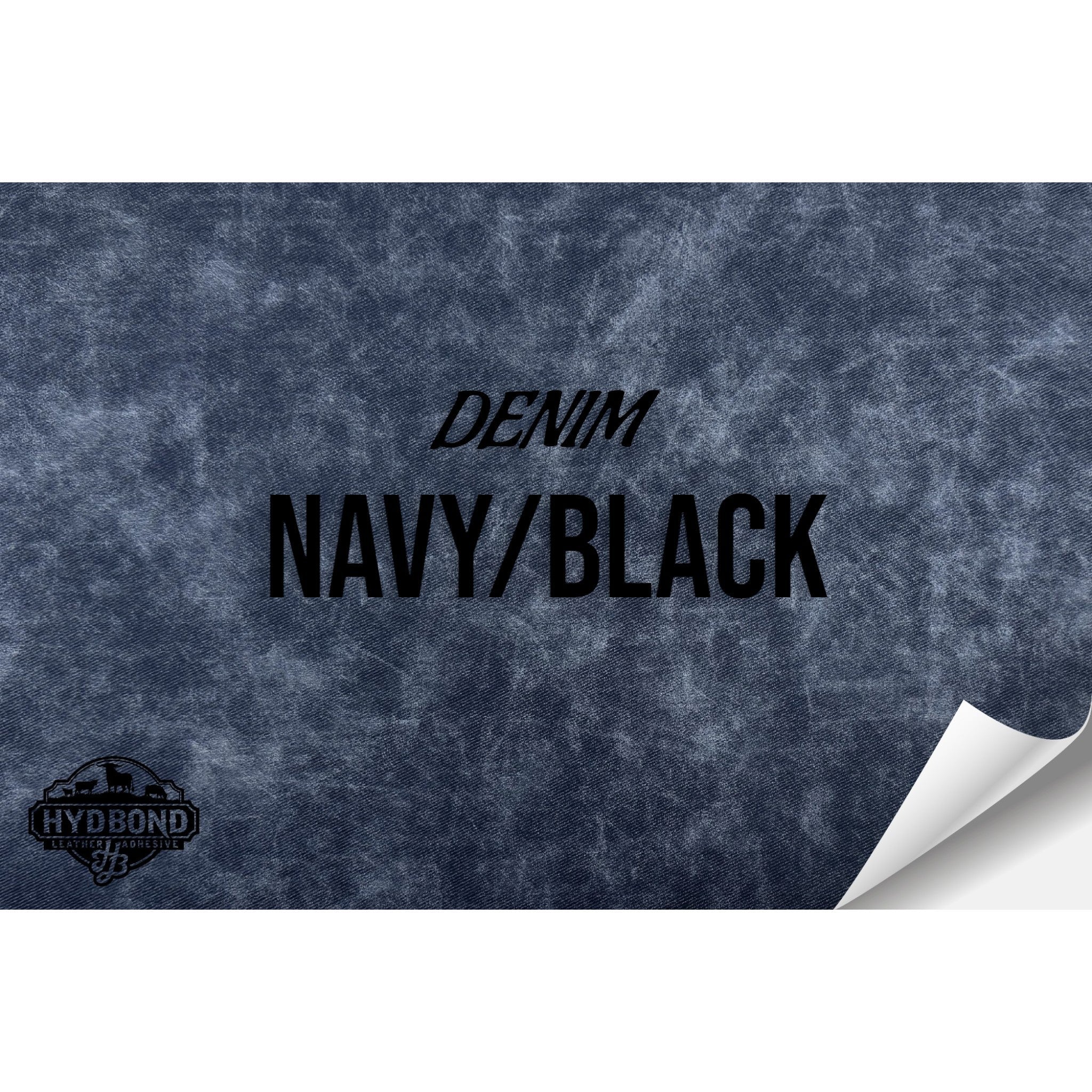 NAVY DENIM/BLACK WITH ADHESIVE HYDBOND LEATHERETTE SHEET (12