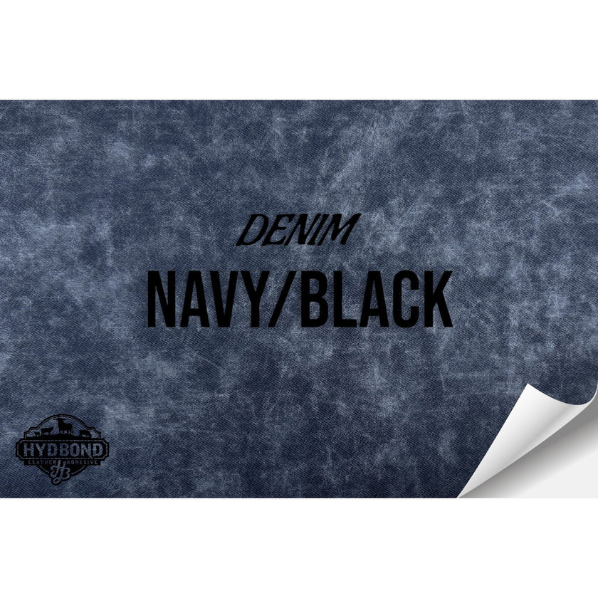 NAVY DENIM/BLACK WITH ADHESIVE HYDBOND LEATHERETTE SHEET (12