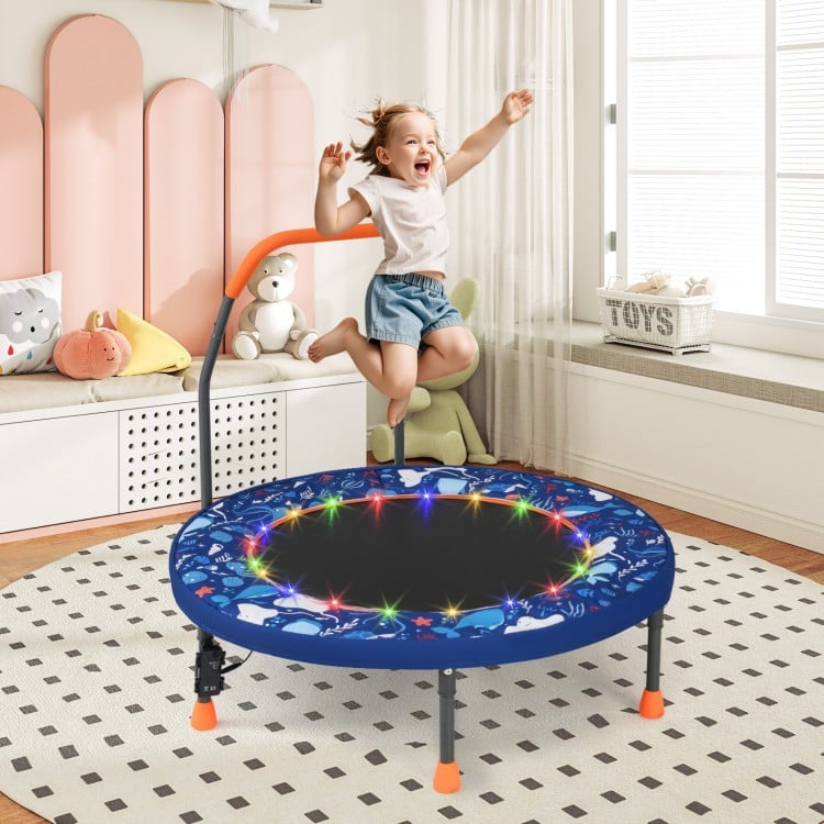 Mini Trampoline Folding Small Rebounder for Kids with Lights