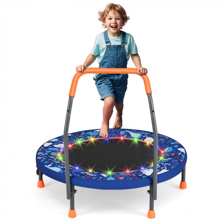 Mini Trampoline Folding Small Rebounder for Kids with Lights