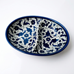 Double Dip Oval Ceramic Dish - Hand-Painted in Palestine