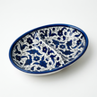 Double Dip Oval Ceramic Dish - Hand-Painted in Palestine