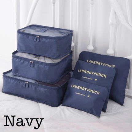 6-Piece Travel Organizer Set — Packing Cubes & Pouches for Luggage