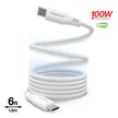 Naztech - Charge et synchronisation PD 100W USB-C vers USB-C REcoil - Blanc