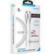 Naztech - Charge & Sync - TITANIUM USB-C to MFi Lightning Braided Fast Charge Cable | 6ft | White