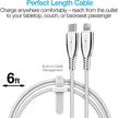 Naztech - Charge & Sync - TITANIUM USB-C to MFi Lightning Braided Fast Charge Cable | 6ft | White