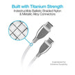 Naztech - Charge & Sync - USB-C to USB-C Titanium Braided| 6 foot
