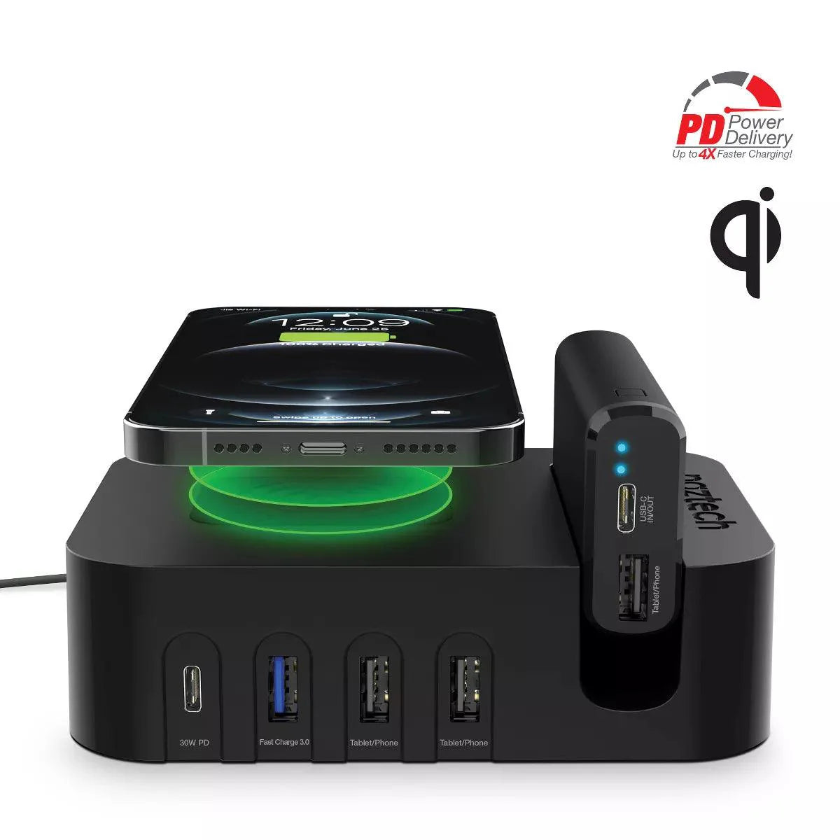 Naztech - Charging Station Pro 7 Devices - Black
