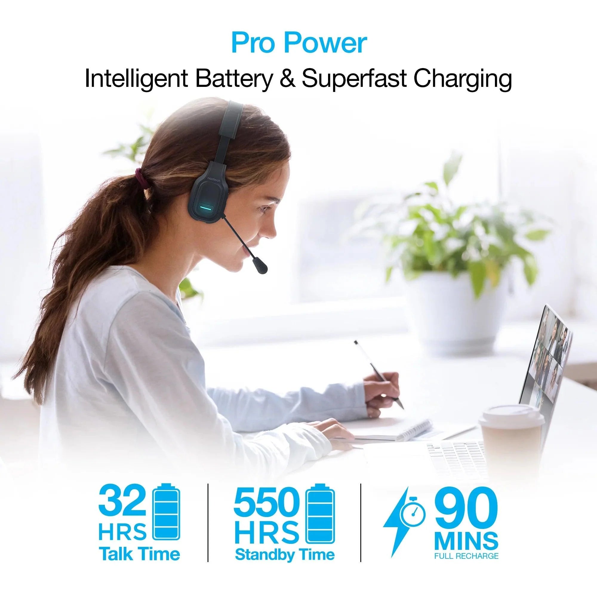 Naztech - NXT-700 Pro Noise Cancelling Home/Office Wireless Headset