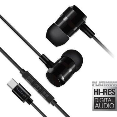 Naztech - Platinum High Fidelity USB-C Earbuds Black