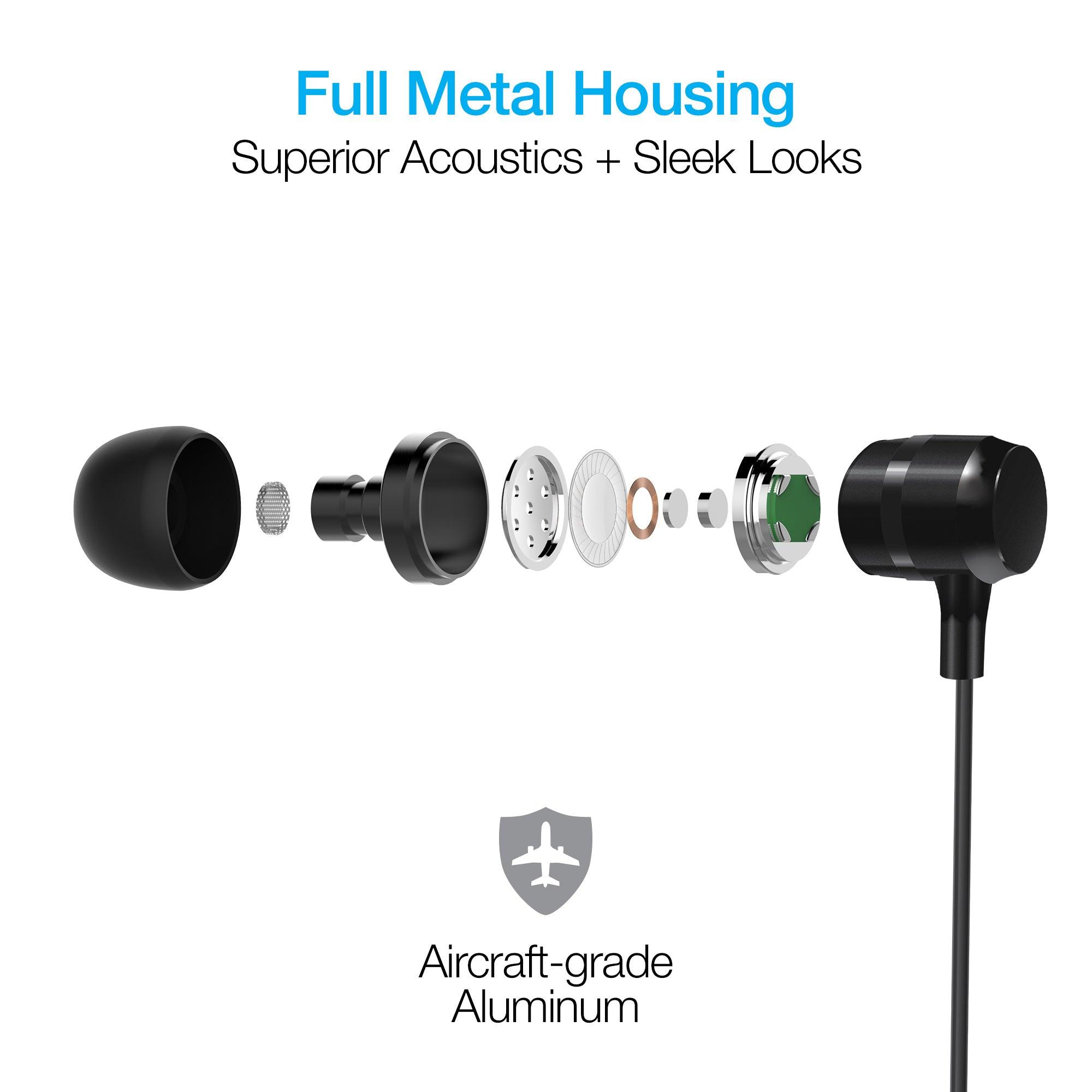 Naztech - Platinum High Fidelity USB-C Earbuds Black