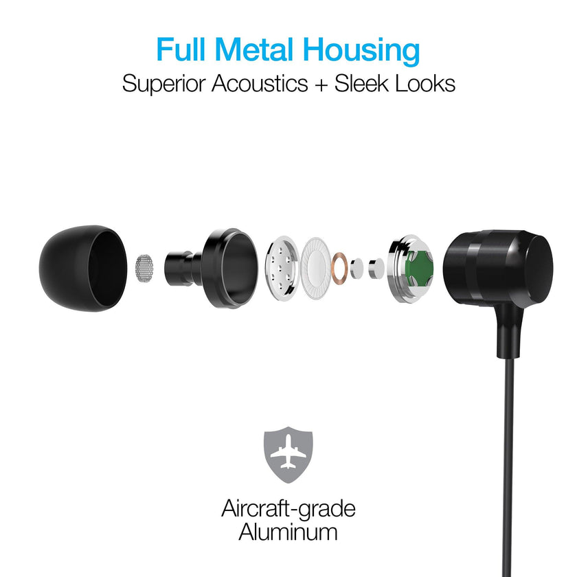 Naztech - Platinum High Fidelity USB-C Earbuds Black