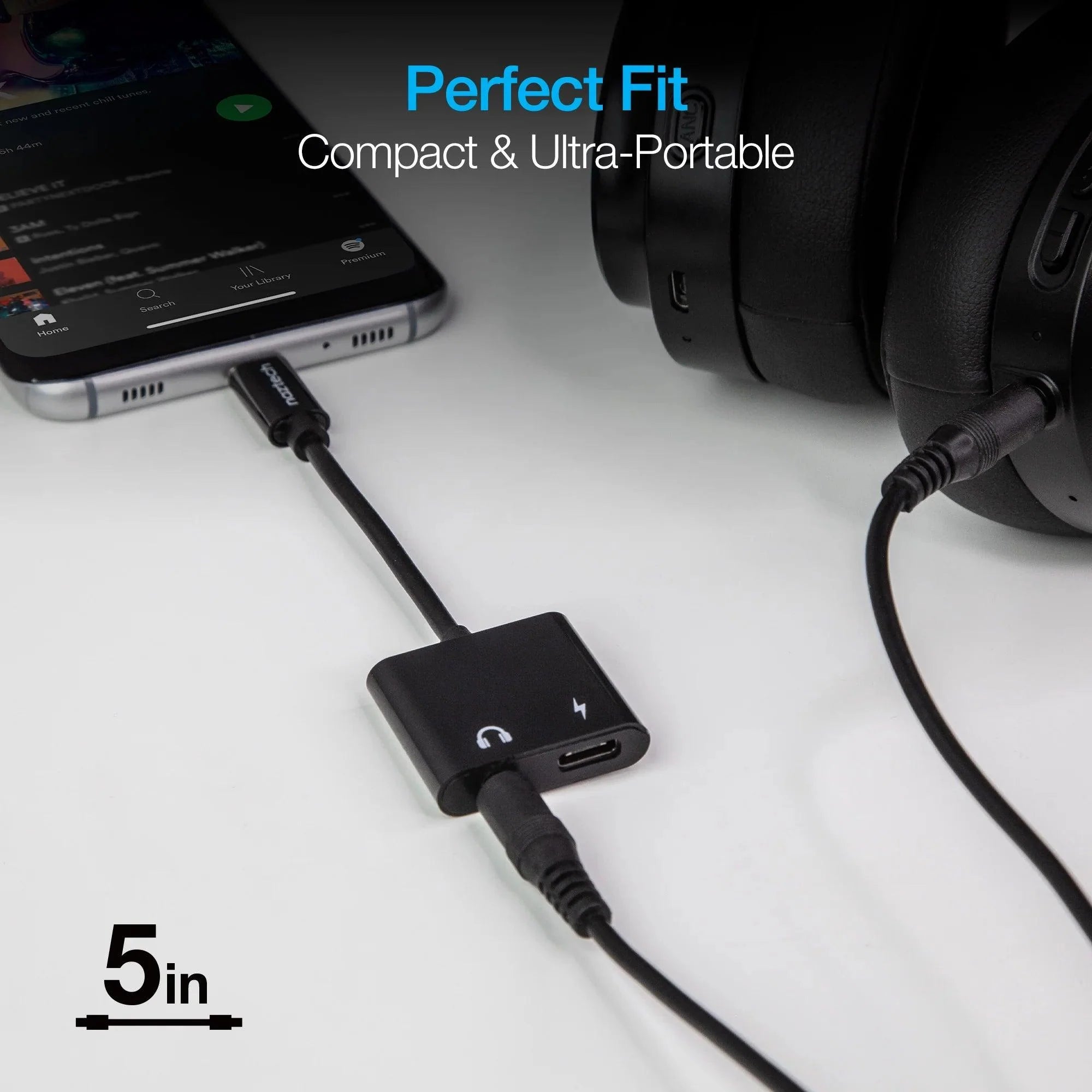 Naztech - USB-C Charging Adapter 35mm & USB-C In, to USB-C Out