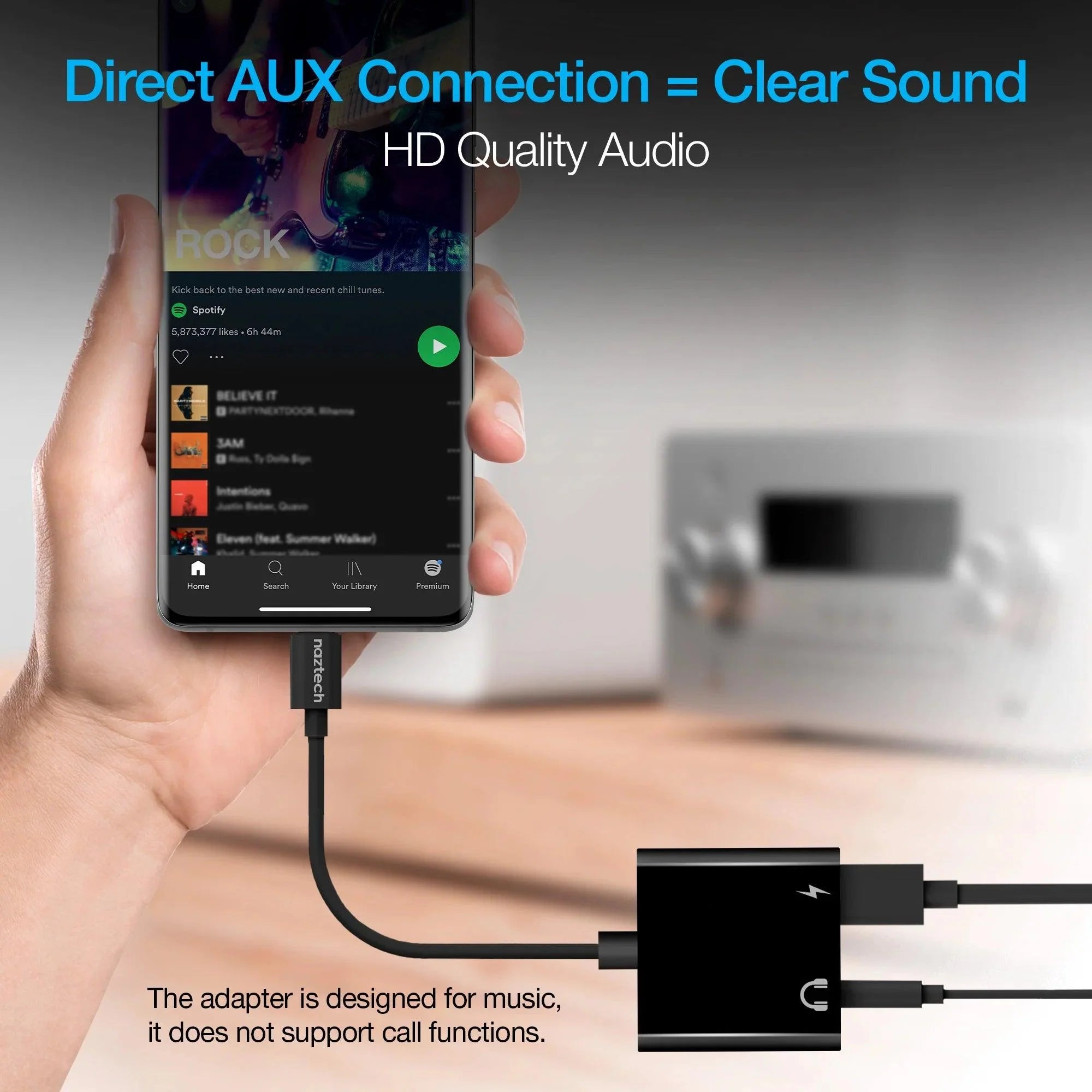 Naztech - USB-C Charging Adapter 35mm & USB-C In, to USB-C Out
