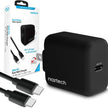 Naztech - Wall Charger 1 Port 20W USB-C PD Fast Charge Compact Foldable Prongs & USB-C to USB-C Cable 4ft - Black