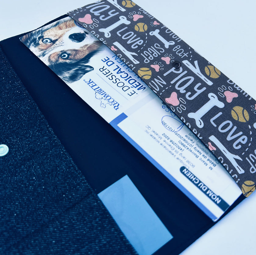 Protège carnet de vaccination Lolikö Love bleu