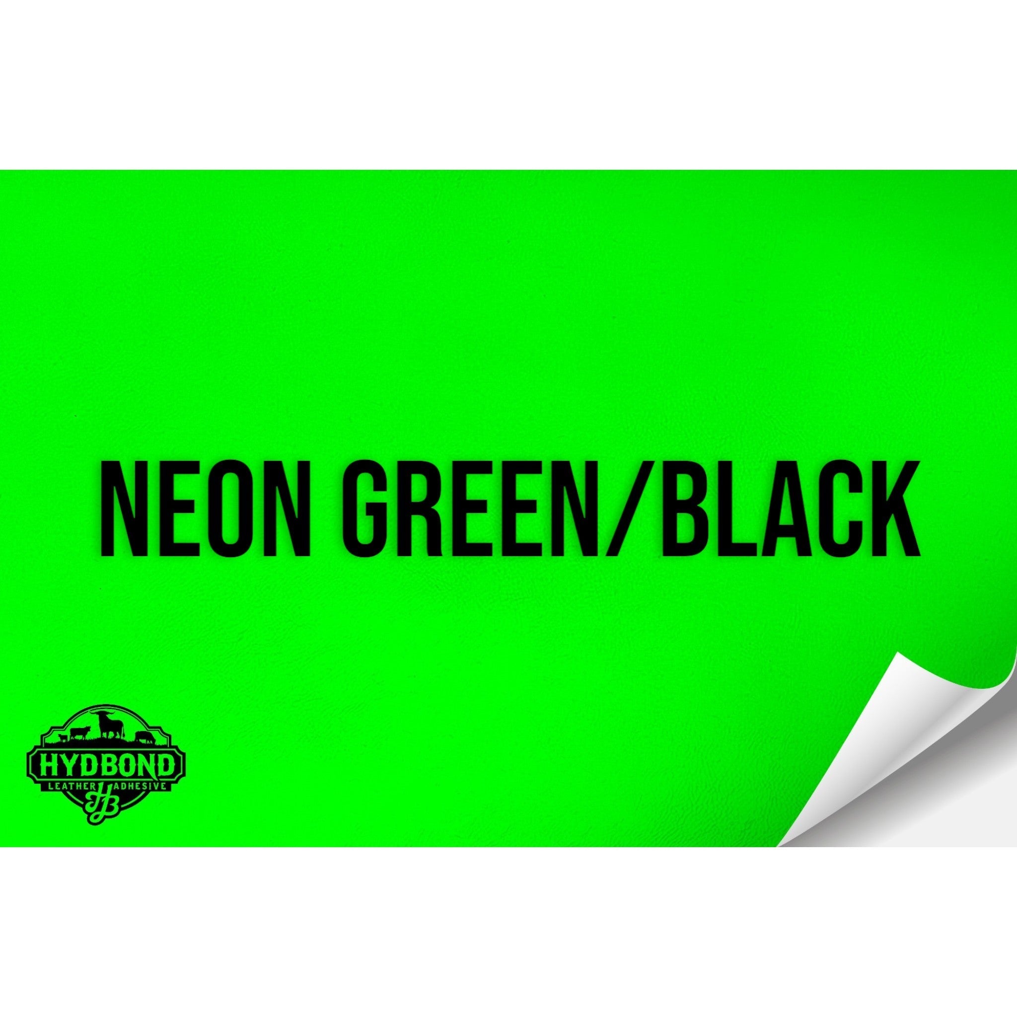 NEON GREEN/BLACK WITH ADHESIVE HYDBOND LEATHERETTE SHEET (12