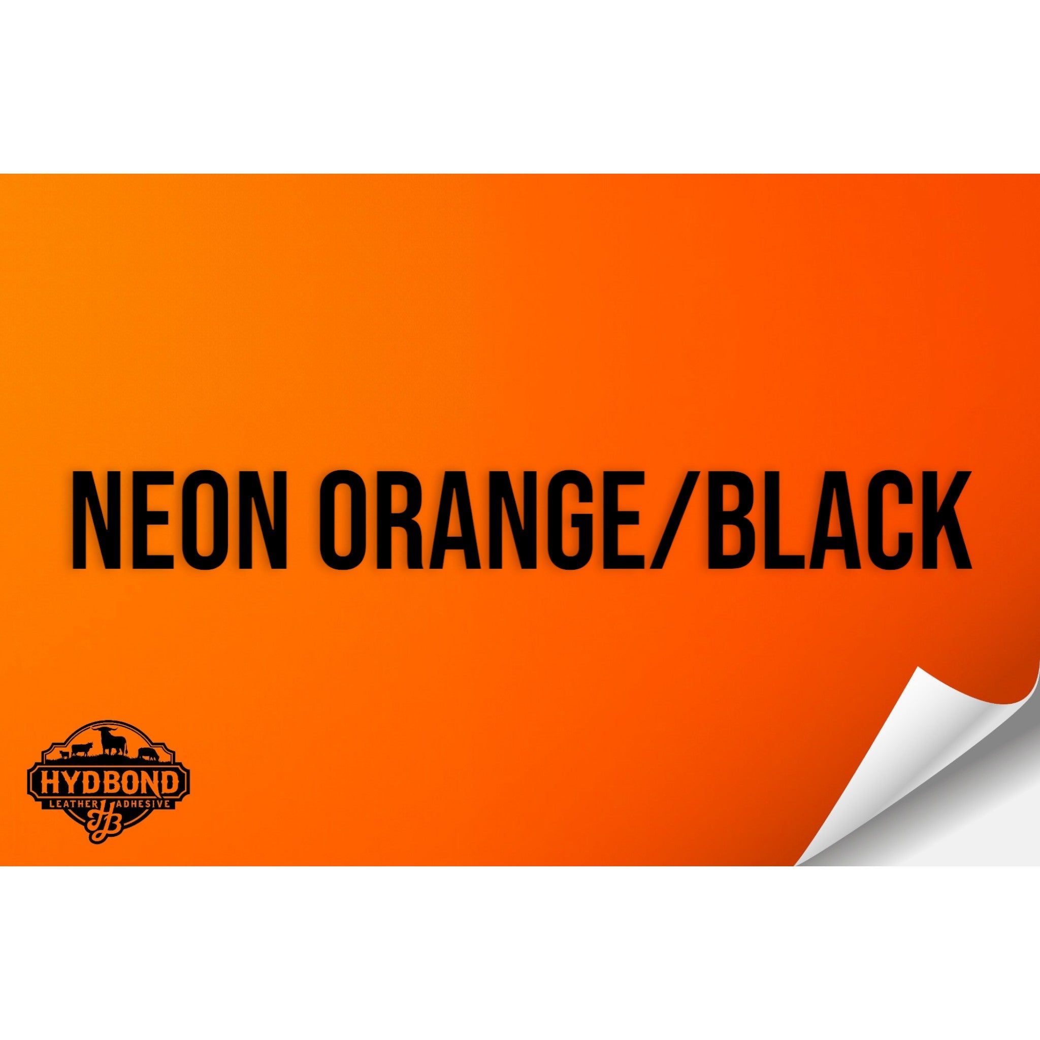 NEON ORANGE/BLACK WITH ADHESIVE HYDBOND LEATHERETTE SHEET (12