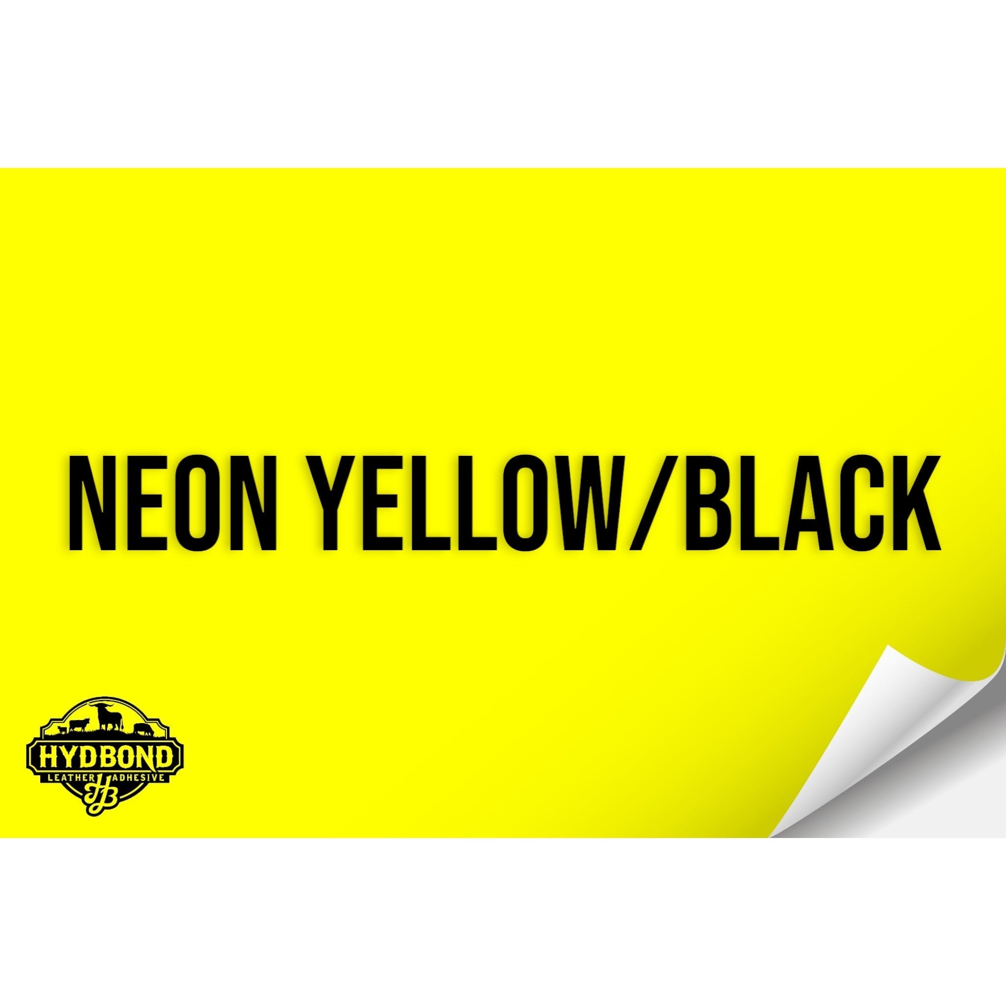 NEON YELLOW/BLACK WITH ADHESIVE HYDBOND LEATHERETTE SHEET (12