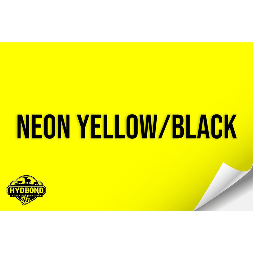NEON YELLOW/BLACK WITH ADHESIVE HYDBOND LEATHERETTE SHEET (12
