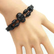 Men's Skull Black Buttons & Leather Bracelet - Neutral Stylish