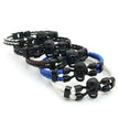 Men's Skull Black Buttons & Leather Bracelet - Neutral Stylish