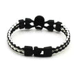 Men's Skull Black Buttons & Leather Bracelet - Neutral Stylish