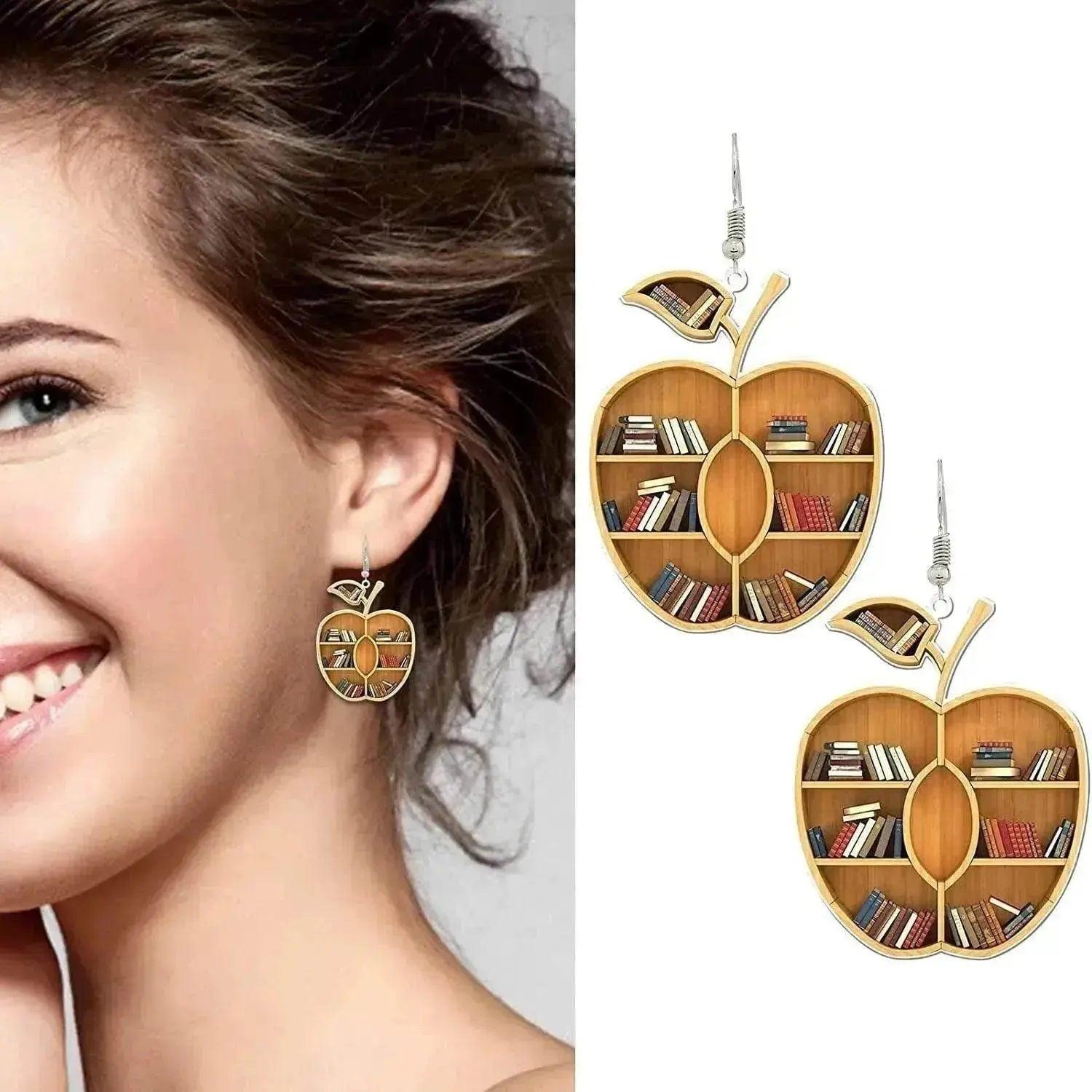 New Book Lovers Heart Librarian Earring