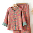 New Chinese Style Double Pure Cotton Gauze Pajamas For Women Spring Autumn Set